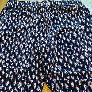 LOFT Fluid Pull On Taper Pants in Animal Print Linen Blend